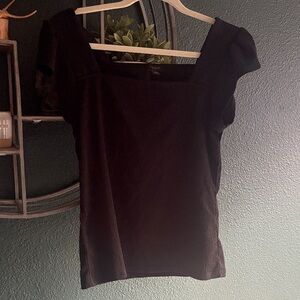 Ann Taylor Black Square Neck Blouse